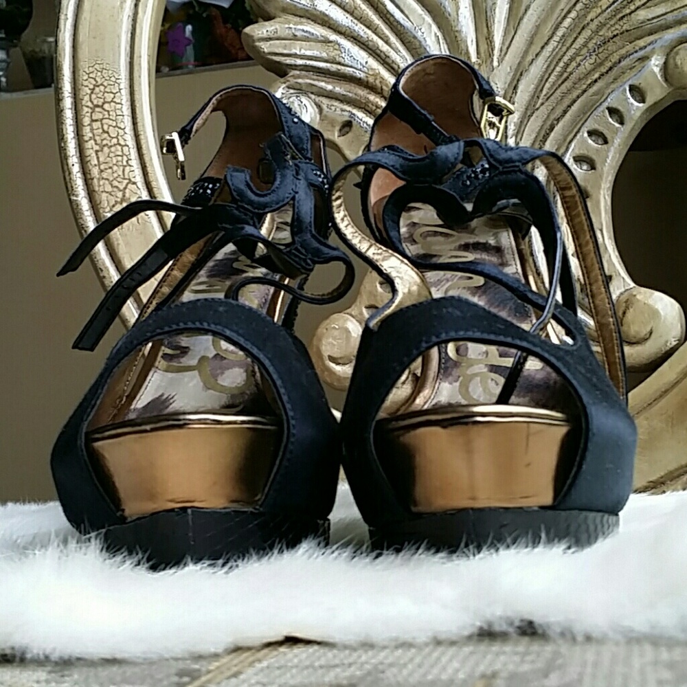 ✔HP🥇Sam Edelman Pryce Black Leather Spiked sandals - Picture 6 of 8
